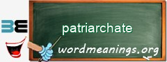 WordMeaning blackboard for patriarchate